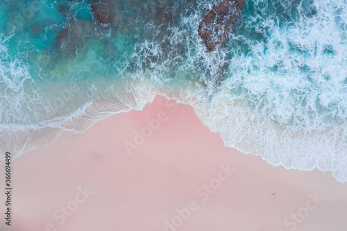 Pink Beach Aerial Shot