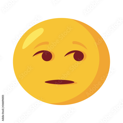doubtful emoji face classic flat style icon