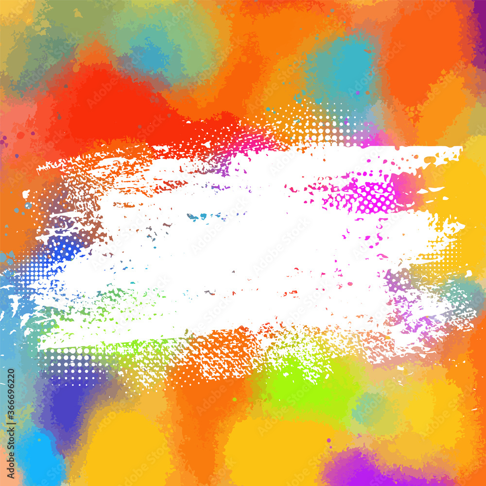Multi color blots background. Grunge texture stroke line. Art ink dirty design. Border for artistic shape, paintbrush element. Brushstroke graphic. Vector illustration