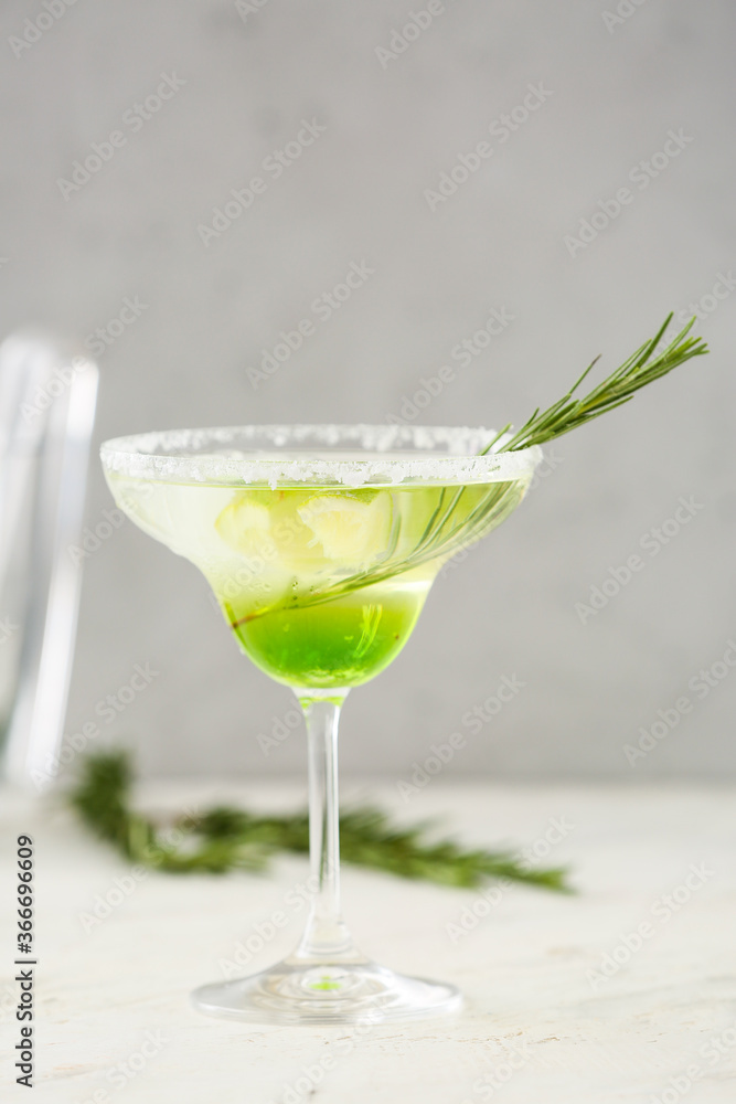 Glass of tasty martini cocktail on table Glass of tasty martini cocktail on table