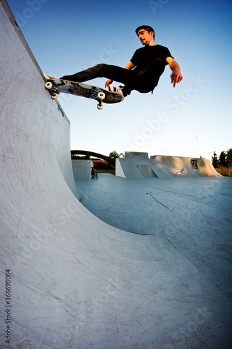Skate in the park in the afternoon