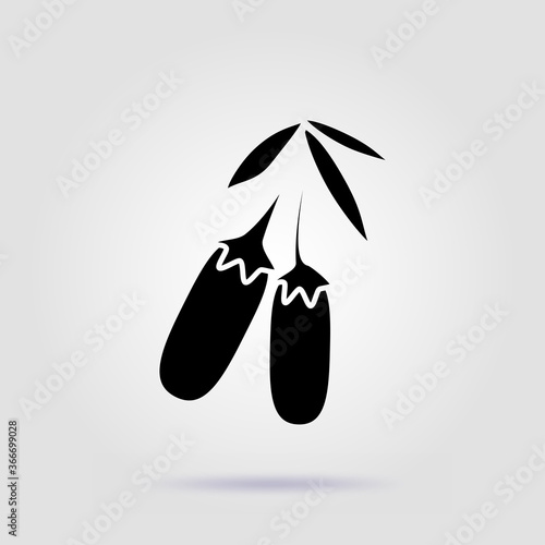 Dogwood black icon isolated on a gray background with soft shadow