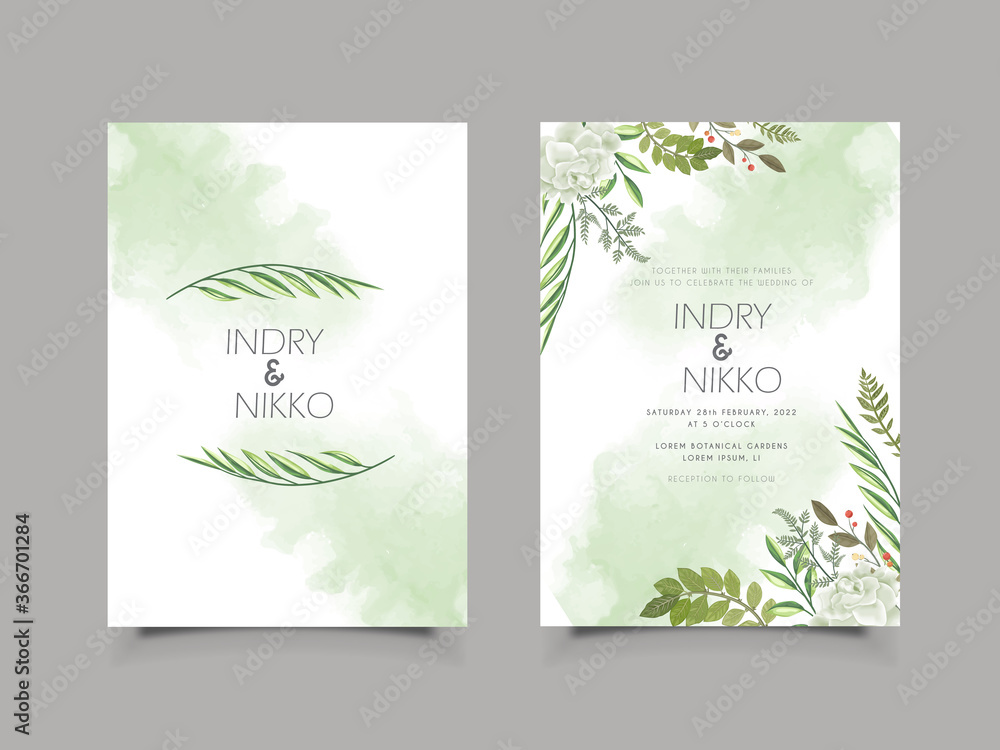 beautiful and elegant wedding invitation cards floral concept