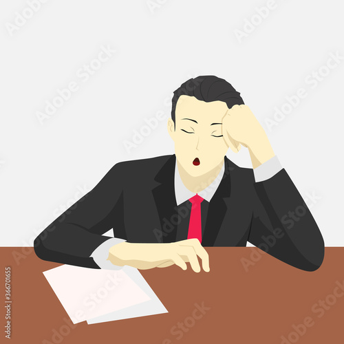 Men are bored while sitting at the table