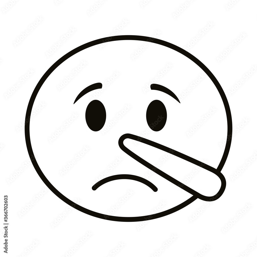 sad emoji face with long nose line style icon sad emoji face with long nose line style icon