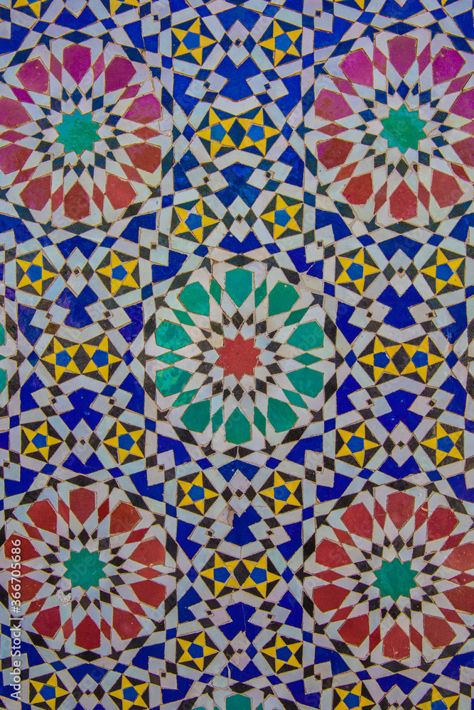 Colourful pattern of Moroccan ceramic tiles