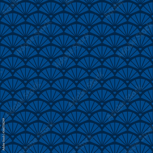 Geometric seamless vintage pattern with fans