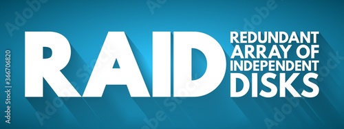 RAID - Redundant Array of Independent Disks acronym, technology concept background