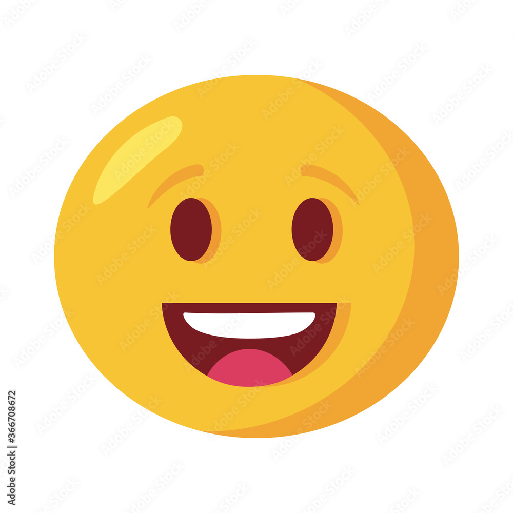 Fototapeta premium happy emoji face classic flat style icon