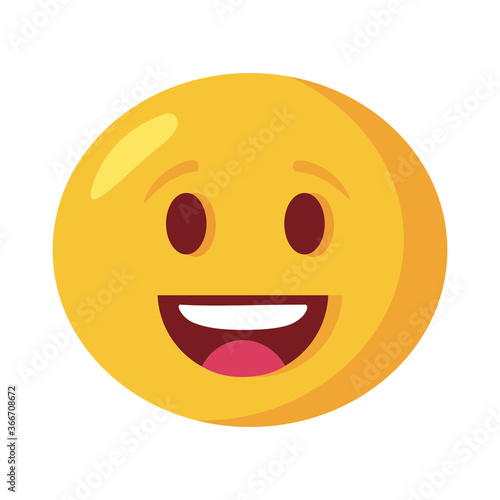 happy emoji face classic flat style icon