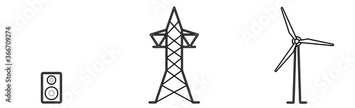 vector illustration of renewable wind energy music electricity power	 photo