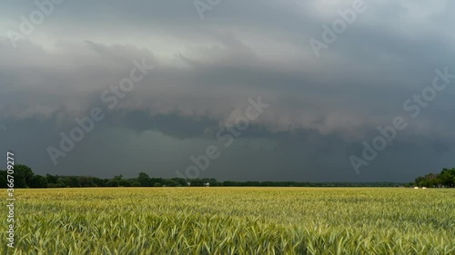 Timelapse von einem heranrollenden Gewitter auf einem Weizenfeld photo