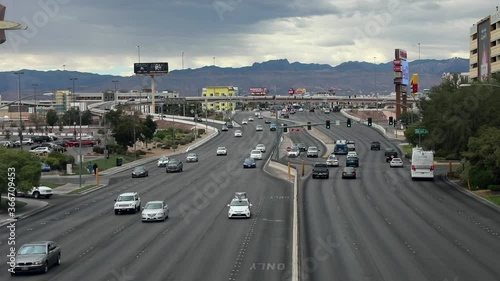 Freeway to mountains in Las Vegas Nevada Red Rock
