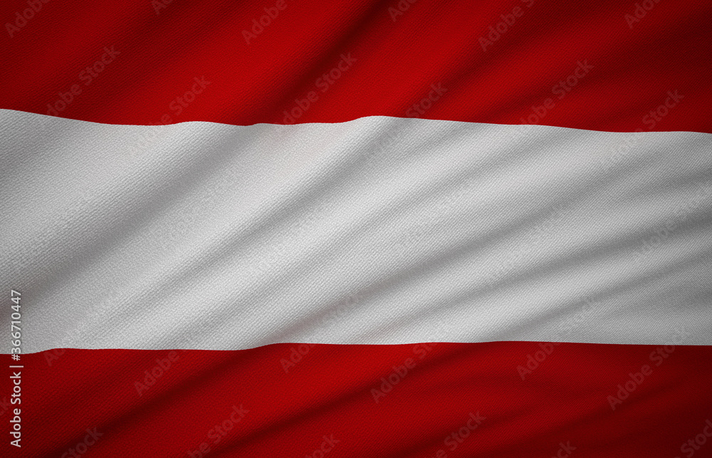 Austria, Wavy Austria Flag, Country Flag, 3D Render Austria, Wavy Austria Flag, Country Flag, 3D Render