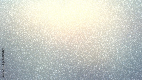 Delicate warm light on top and cold shade blur background. Small glitter pattern. Winter decoration.
