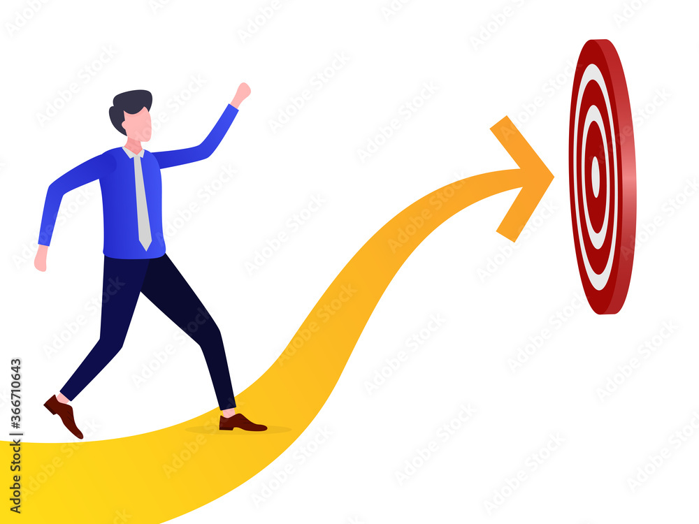 Naklejka Illustration of a businessman pursuing a target