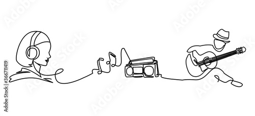 music connecting people line art 