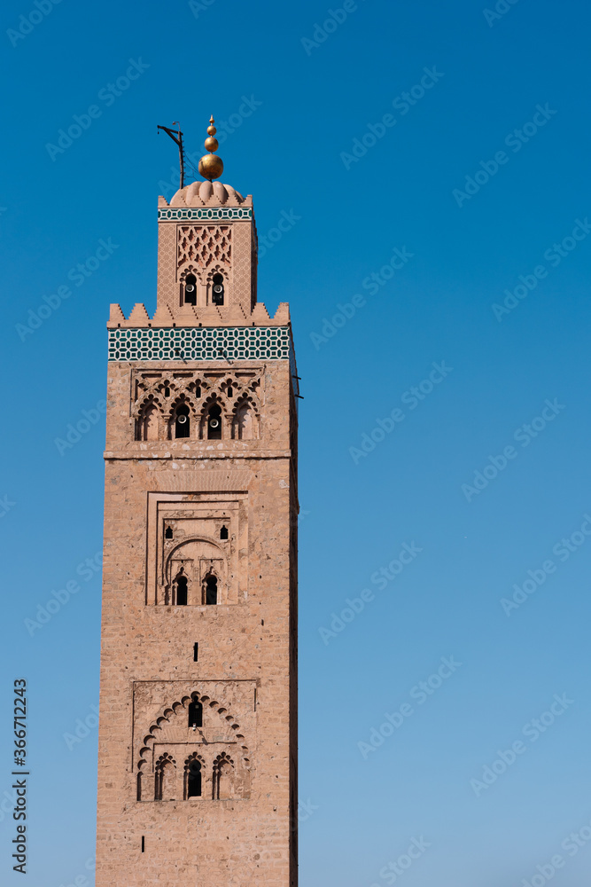 Tower of the Moulay el Yazid Mosque in Marrakech, Morocco