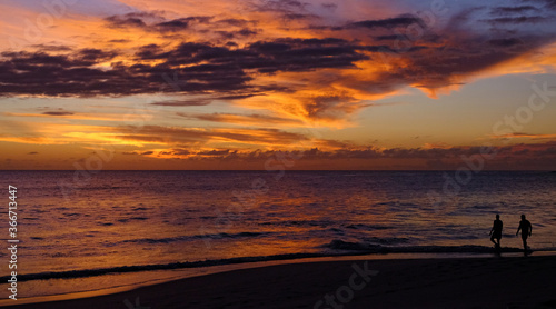 Sunset in the Seychelles, Mahe, Seychelles,