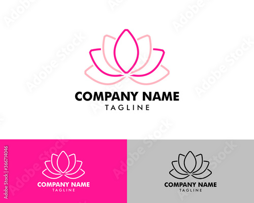 Beauty Vector Lotus Flowers Design Logo Template Icon