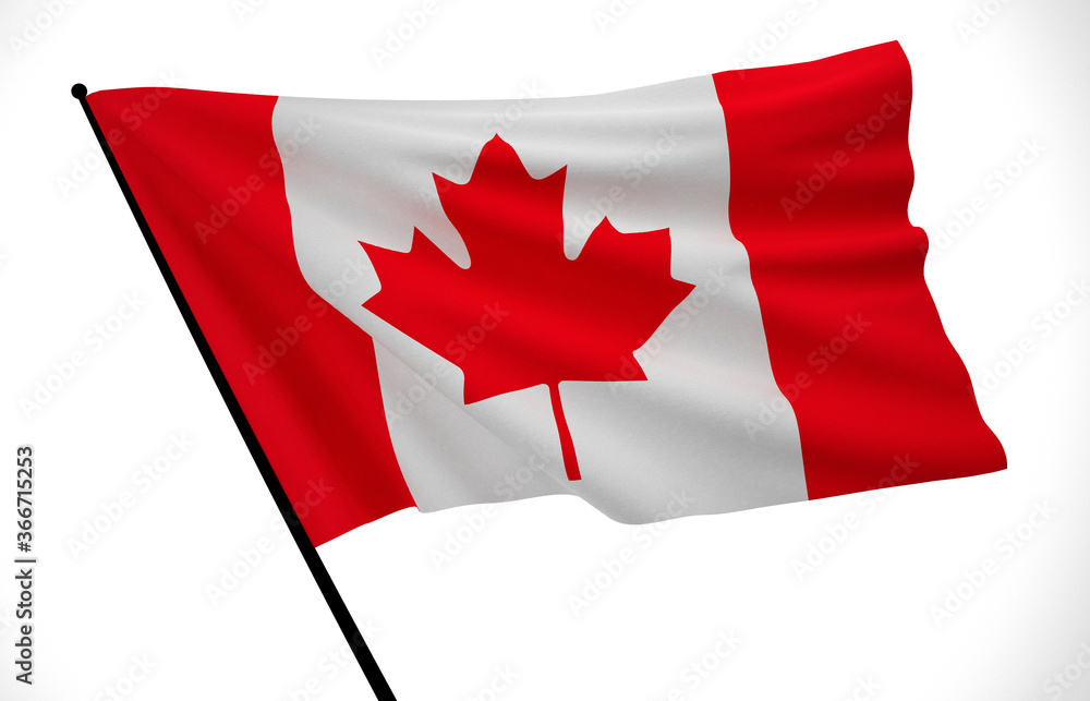 Canada, Wavy Canada Flag, Country Flag, 3D Render Canada, Wavy Canada Flag, Country Flag, 3D Render