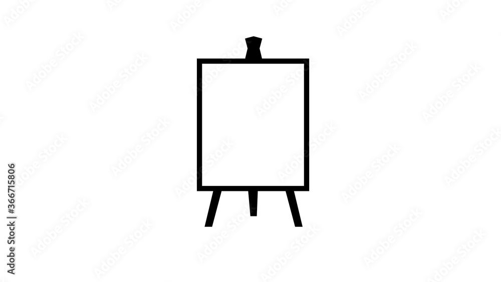 Obraz premium Blank white a3 canvas display on black board mockup