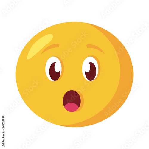 terrified emoji face classic flat style icon