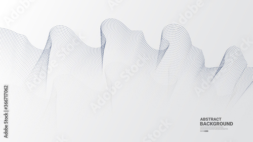 White abstract background with flowing particles. Digital future technology concept. vector illustration.