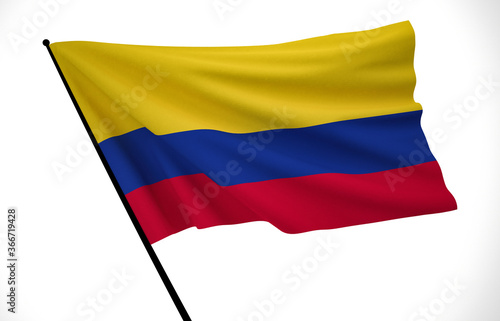 Free Download Wavy Colombia Flag, Country Flag, 3D Render - GFXLoad