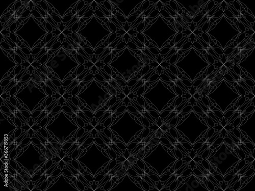 Seamless pattern design with floral background elements, beautiful ornaments, black, white, orange, pink, red, green, yellow, blue, gray, purple, brown