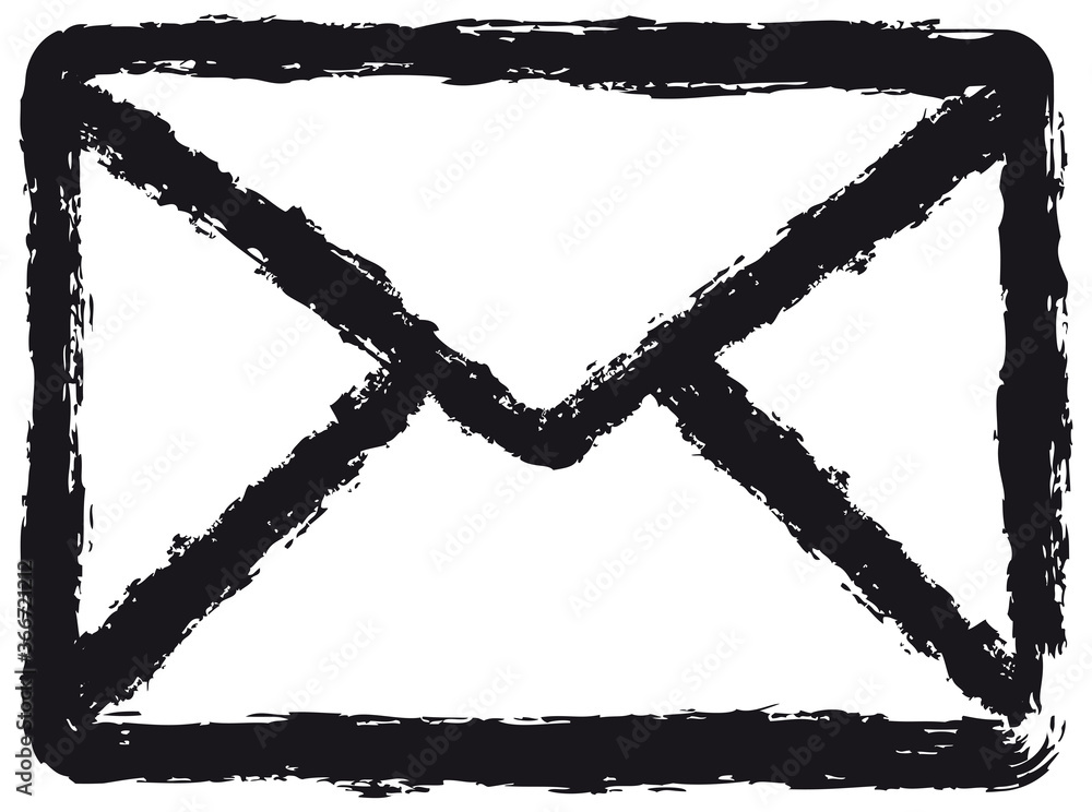 Envelope symbol. Hand-drawn icon of a envelope. Envelope symbol. Hand-drawn icon of a envelope.