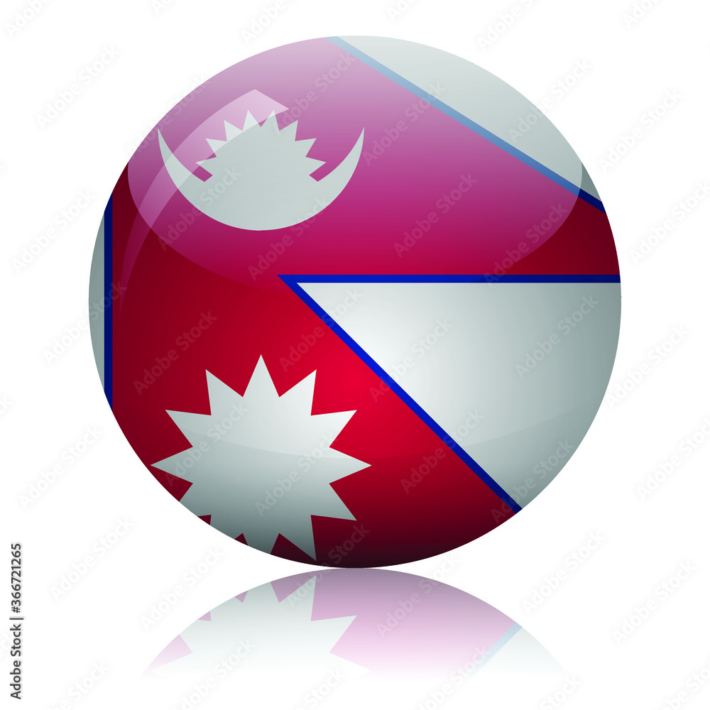 Nepalese flag glass icon vector illustration Nepalese flag glass icon vector illustration