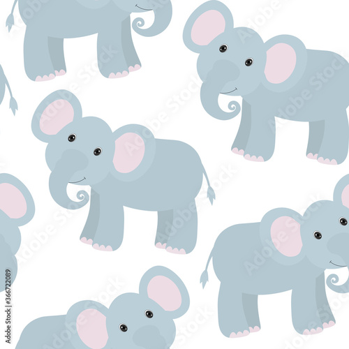 Seamless pattern cute animal elephant  vector illustration © Ирина Шишкова