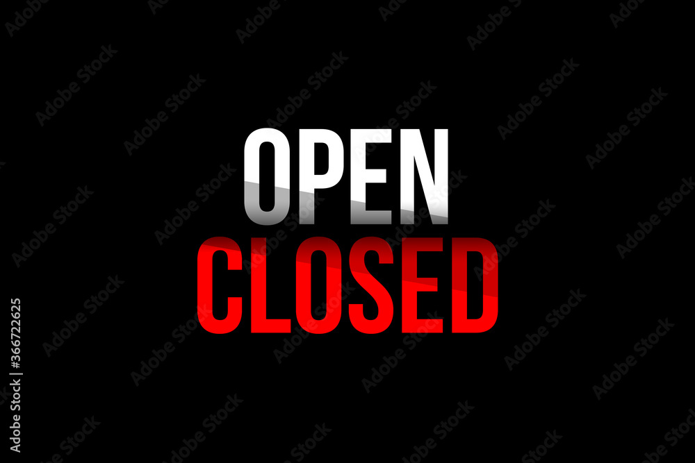 Open vs Close concept. Words in red and white meaning to be more open then close Open vs Close concept. Words in red and white meaning to be more open then close