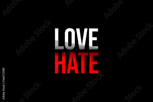 Obraz na płótnie Love vs Hate concept