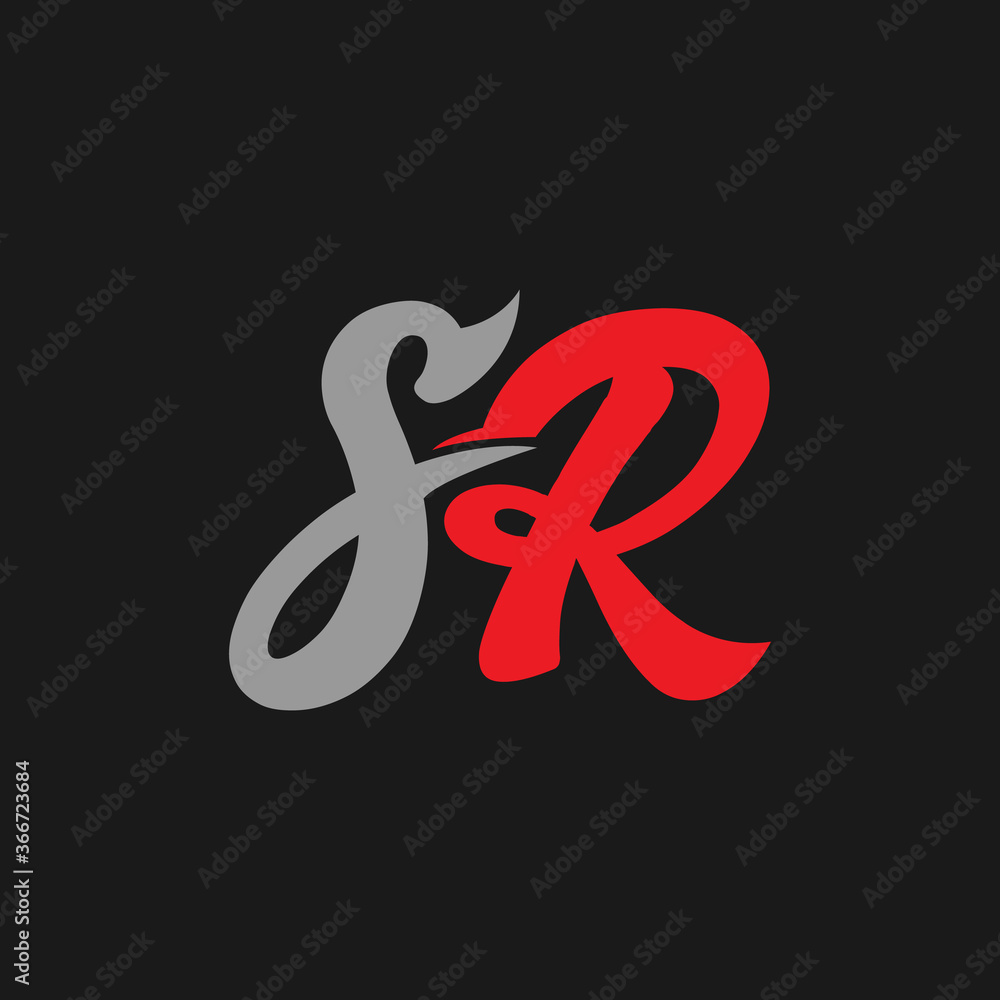 Fototapeta premium SR Logotype Company Letter Design Vector,SR monogram logo design.