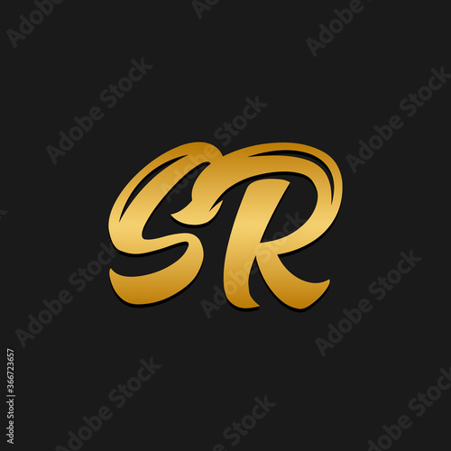 SR Logotype Company Letter Design Vector,SR monogram logo design.