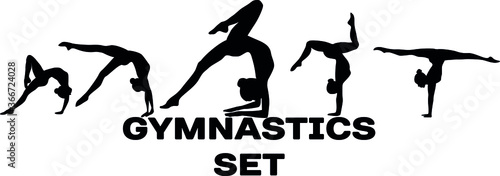 vector gymnastics girl sport body
