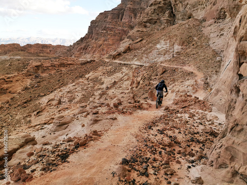 Mountain bike trail in the mountains of Timna park