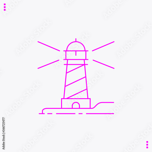 Lighthouse on the shore line icon concept. Lighthouse on the shore vector linear illustration, symbol, sign © Idea