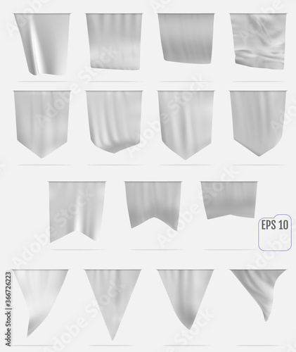Flag or pennant mockup, banner template.