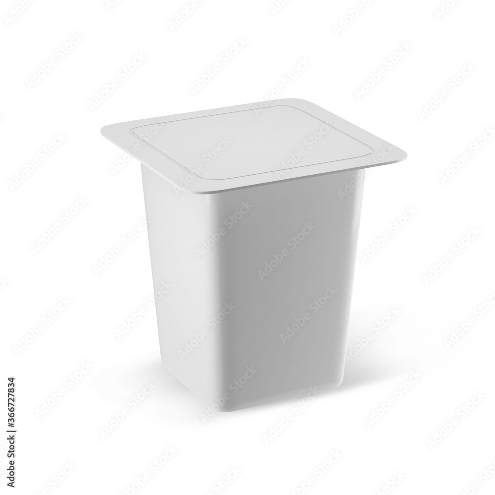 Plastic yogurt mockup on white background Plastic yogurt mockup on white background