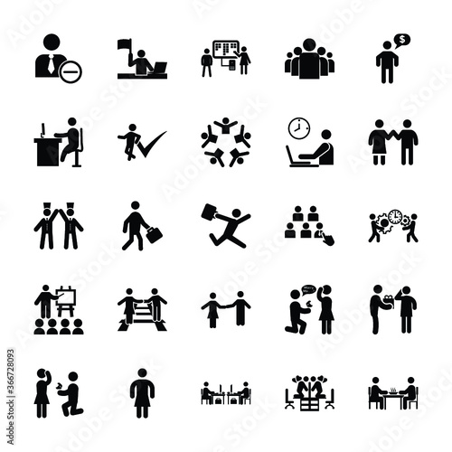 Set Of Team Organization Pictograms 