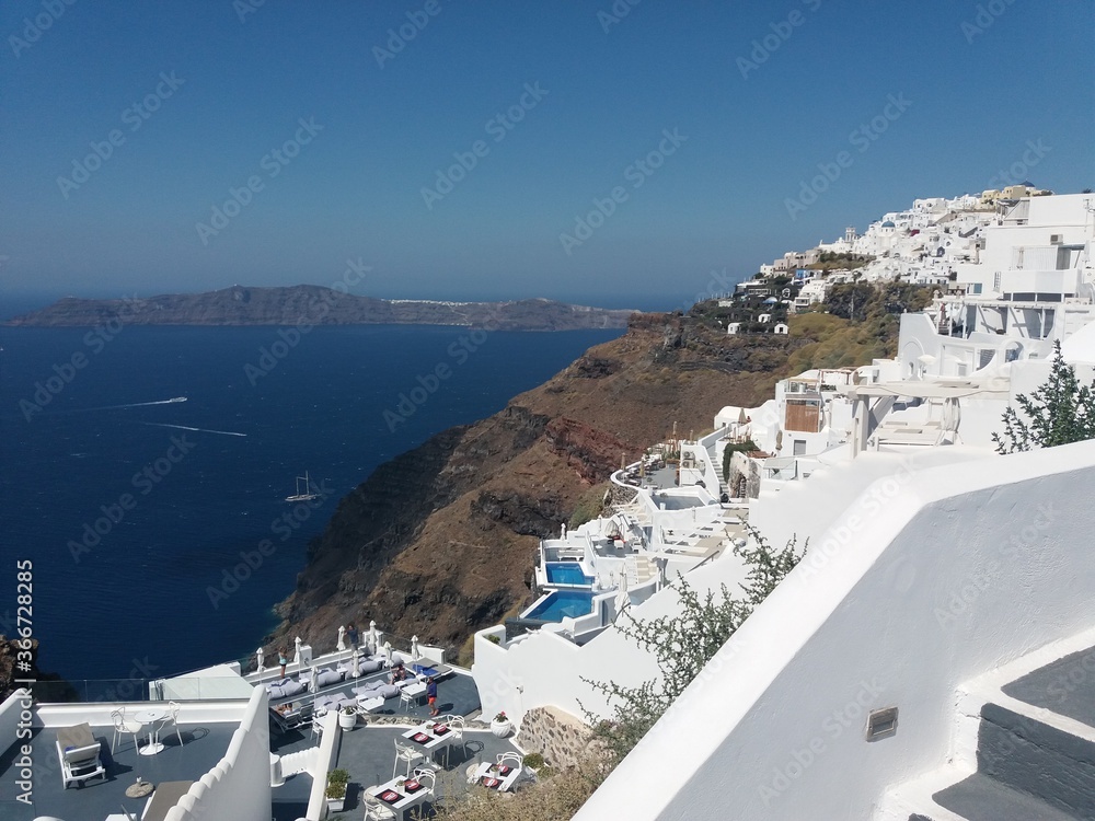 Santorini island Greece, great view of the Aegean sea combined with the unique Cycladic architecture 