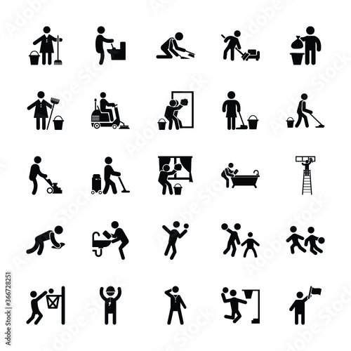 Set Of Cleaning Pictograms 