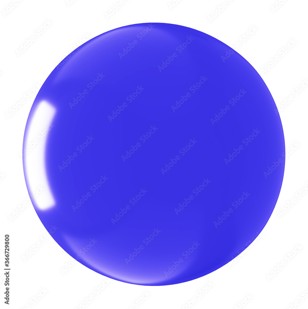 a glass sphere with reflection, blue sphere, 3d render