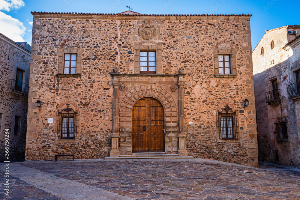 Episcopal Palace in Caceres, Extremadura, Spain. Located in Plaza Santa Maria