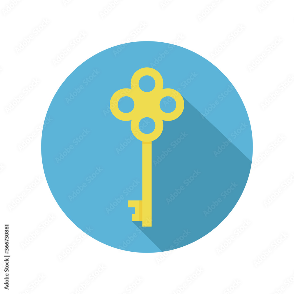 Obraz premium Key for doors. Flat style. Vector illustration 
