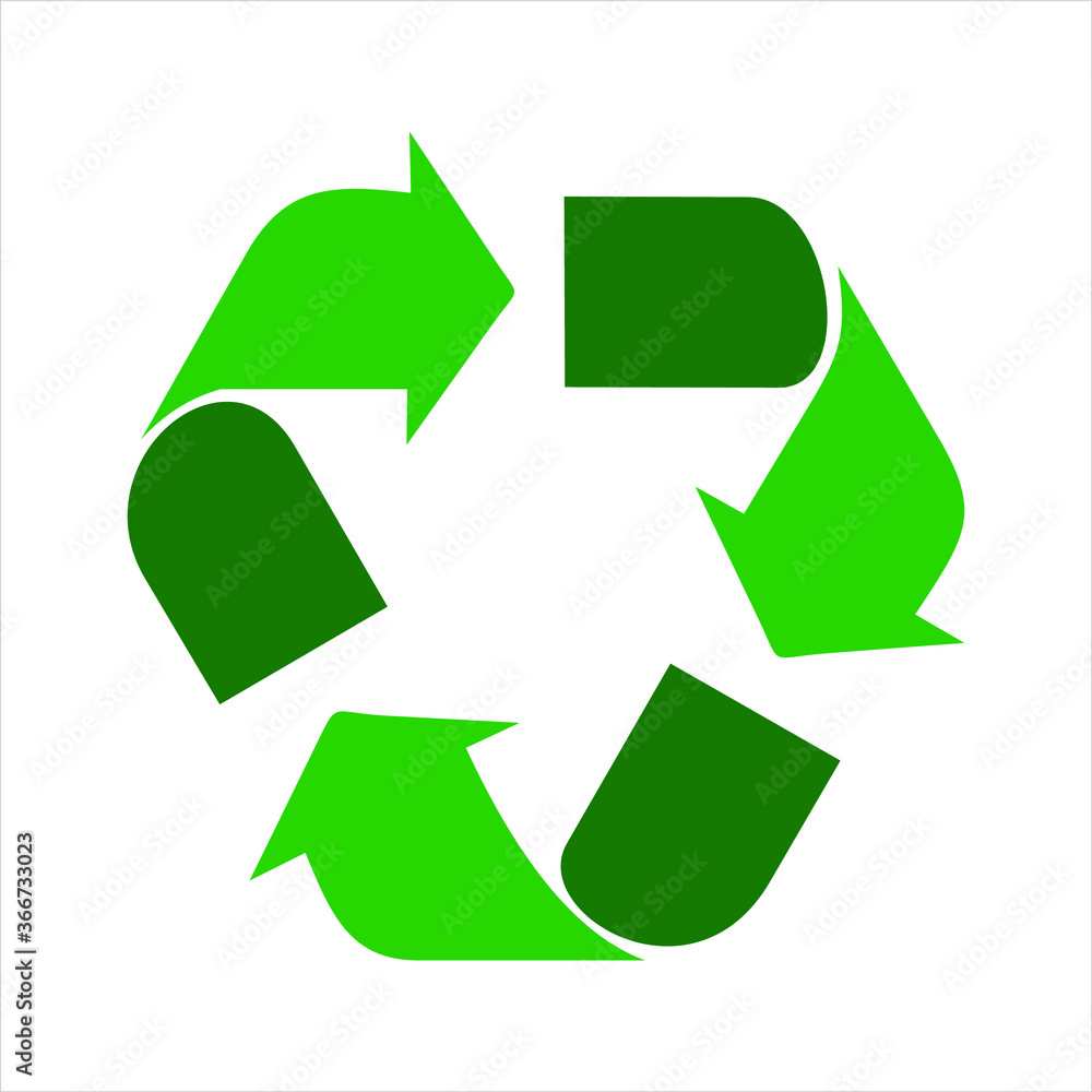 Green arrows recycle eco symbol vector illustration isolated on white ...