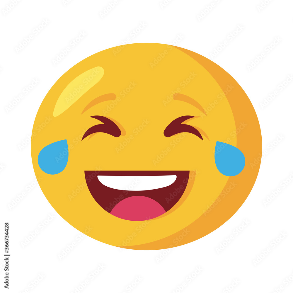 emoji face laughing classic flat style icon